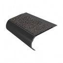 Bullnose aluminium stair nosing, 55mm tread, obsidian (dark charcoal) Mor Grip insert, satin black finish