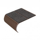 Bullnose aluminium stair nosing, 84mm tread, obsidian (dark charcoal) Mor Grip insert, dark bronze finish