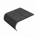 Bullnose aluminium stair nosing, 84mm tread, obsidian (dark charcoal) Mor Grip insert, satin black finish