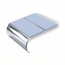 Medium Duty Bullnose Aluminium Stair Nosing 3.22m Double C, aura insert, Mirrorflect Silver finish