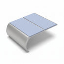 Bullnose Stair Nosing 2.75m Aluminium Double Channel PVC, aura insert, Satin Silver finish