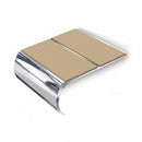Medium Duty Bullnose Aluminium Stair Nosing 3.22m Double C, beige insert, Mirrorflect Silver finish