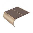 Bullnose Aluminium Stair Nosing 2.44m Double Channel PVC, brown insert, Satin Bronze finish
