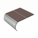 Medium Duty Bullnose Aluminium Stair Nosing 3.22m Double C, brown insert, Satin Silver finish