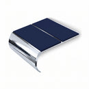 Medium Duty Bullnose Aluminium Stair Nosing 3.22m Double C, dark blue insert, Mirrorflect Silver finish