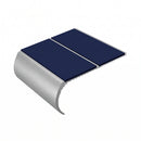 Bullnose Aluminium Stair Nosing 2.44m Double Channel PVC, dark blue insert, Satin Silver finish