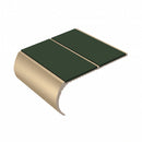 Bullnose Stair Nosing 2.75m Aluminium Double Channel PVC, dark green insert, Satin Bronze finish