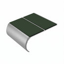 Medium Duty Bullnose Aluminium Stair Nosing 3.22m Double C, dark green insert, Satin Silver finish