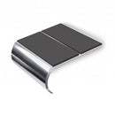 Bullnose Aluminium Stair Nosing 2.44m Double Channel PVC, dark grey insert, Mirrorflect Silver finish