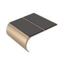 Medium Duty Bullnose Aluminium Stair Nosing 3.22m Double C, dark grey insert, Satin Bronze finish