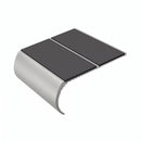 Medium Duty Bullnose Aluminium Stair Nosing 3.22m Double C, dark grey insert, Satin Silver finish
