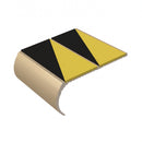 Medium Duty Bullnose Aluminium Stair Nosing 3.22m Double C, hazard insert, Satin Bronze finish