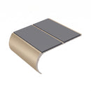 Bullnose Aluminium Stair Nosing 2.44m Double Channel PVC, mid grey insert, Satin Bronze finish
