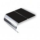 Medium Duty Bullnose Aluminium Stair Nosing 3.22m Double C, premium black insert, Mirrorflect Silver finish