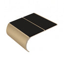 Medium Duty Bullnose Aluminium Stair Nosing 3.22m Double C, premium black insert, Satin Bronze finish