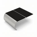 Bullnose Aluminium Stair Nosing 2.44m Double Channel PVC, premium black insert, Satin Silver finish