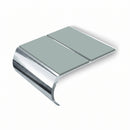 Medium Duty Bullnose Aluminium Stair Nosing 3.22m Double C, sage green insert, Mirrorflect Silver finish
