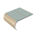 Medium Duty Bullnose Aluminium Stair Nosing 3.22m Double C, sage green insert, Satin Bronze finish