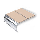Medium Duty Bullnose Aluminium Stair Nosing 3.22m Double C, sahara insert, Mirrorflect Silver finish
