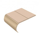 Medium Duty Bullnose Aluminium Stair Nosing 3.22m Double C, sahara insert, Satin Bronze finish
