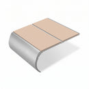 Bullnose Aluminium Stair Nosing 2.44m Double Channel PVC, sahara insert, Satin Silver finish