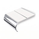 Bullnose Stair Nosing 2.75m Aluminium Double Channel PVC, white insert, Mirrorflect Silver finish