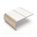 Bullnose Aluminium Stair Nosing 2.44m Double Channel PVC, white insert, Satin Bronze finish