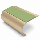 Bullnose Stair Nosing 70mm Tread 2.44m Aluminium PVC Inser, apple green insert, Satin Bronze finish