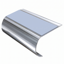 Aluminium Stair Nosing 70mm Tread 2.75m Bullnose, aura insert, Mirrorflect Silver finish