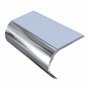 Aluminium Stair Nosing 2.44m Single Channel 37mm Bullnose, aura insert, Mirrorflect Silver finish