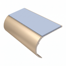 Aluminium Stair Nosing 2.44m Single Channel 37mm Bullnose, aura insert, Satin Bronze finish