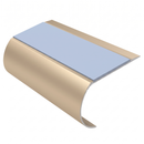 Bullnose Stair Nosing 70mm Tread 2.44m Aluminium PVC Inser, aura insert, Satin Bronze finish