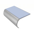 Bullnose Stair Nosing 3.22m Aluminium 55mm Tread Single Ch, aura insert, Satin Silver finish
