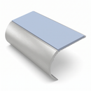 Aluminium Stair Nosing 2.44m Single Channel 37mm Bullnose, aura insert, Satin Silver finish