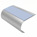 Aluminium Stair Nosing 70mm Tread 2.75m Bullnose, aura insert, Satin Silver finish