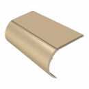 Aluminium Stair Nosing 2.44m Single Channel 37mm Bullnose, beige insert, Satin Bronze finish