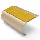 MorGrip Bullnose Stair Nosing Aluminium Single Channel, brimstone - exterior grip insert, Satin Bronze finish