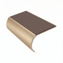 Bullnose Stair Nosing 3.22m Aluminium 55mm Tread Single Ch, brown insert, Satin Bronze finish