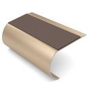 Bullnose Stair Nosing 70mm Tread Aluminium 3.22m Single Ch, brown insert, Satin Bronze finish