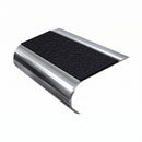 MorGrip Bullnose Stair Nosing 70mm Tread Various Lengths, coal - exterior grip insert, Mirrorflect Silver finish