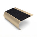 MorGrip Bullnose Stair Nosing 70mm Tread Various Lengths, coal - exterior grip insert, Satin Bronze finish