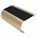 MorGrip Bullnose Stair Nosing Aluminium Single Channel, coal - exterior grip insert, Satin Bronze finish