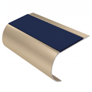 Aluminium Stair Nosing 70mm Tread 2.75m Bullnose, dark blue insert, Satin Bronze finish