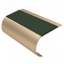 Aluminium Stair Nosing 70mm Tread 2.75m Bullnose, dark green insert, Satin Bronze finish