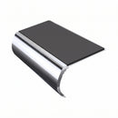 Bullnose Stair Nosing 3.22m Aluminium 55mm Tread Single Ch, dark grey insert, Mirrorflect Silver finish