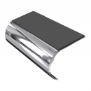 Aluminium Stair Nosing 2.75m Single Channel 37mm Bullnose, dark grey insert, Mirrorflect Silver finish