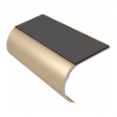 Aluminium Stair Nosing 2.44m Single Channel 37mm Bullnose, dark grey insert, Satin Bronze finish