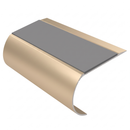 Aluminium Stair Nosing 70mm Tread 2.75m Bullnose, dark grey insert, Satin Bronze finish