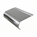 MorGrip Bullnose Stair Nosing 70mm Tread Various Lengths, everest - exterior grip insert, Mirrorflect Silver finish