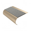 MorGrip Bullnose Stair Nosing 70mm Tread Various Lengths, everest - exterior grip insert, Satin Bronze finish